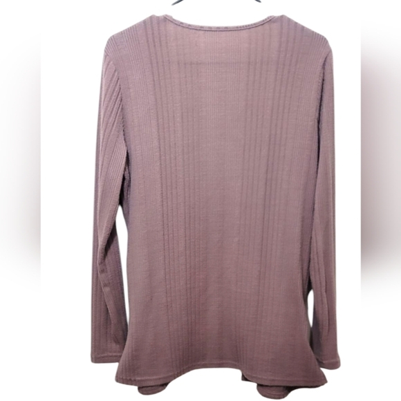 Women's Mauve Sweater Cardigan - Picture 2 of 3